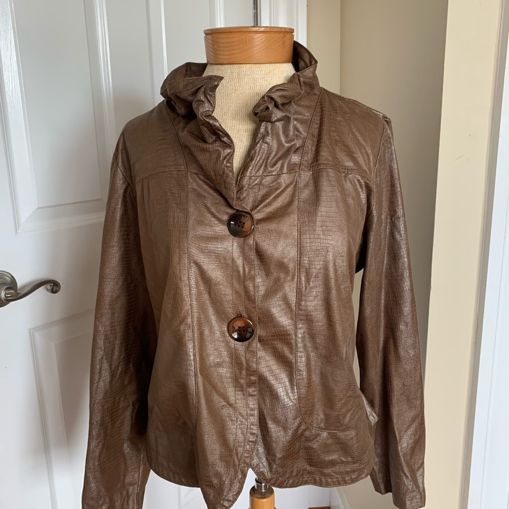 Snakeskin leather jacket